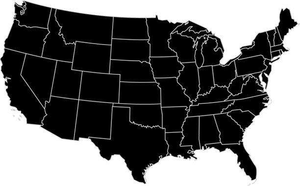 A map of the continental unites states.